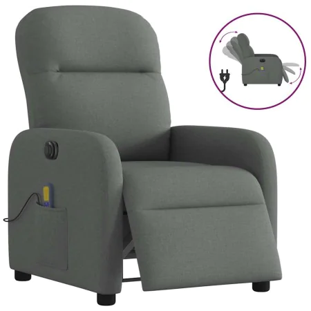 Sillón reclinable de masaje eléctrico tela gris oscuro de , Sillones - Ref: Foro24-3302963, Precio: 265,04 €, Descuento: %