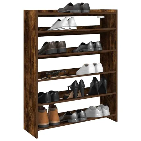 Zapatero madera contrachapada roble ahumado 80x25x100 cm by , Shoe racks and shoe organizers - Ref: Foro24-859900, Price: 69,...