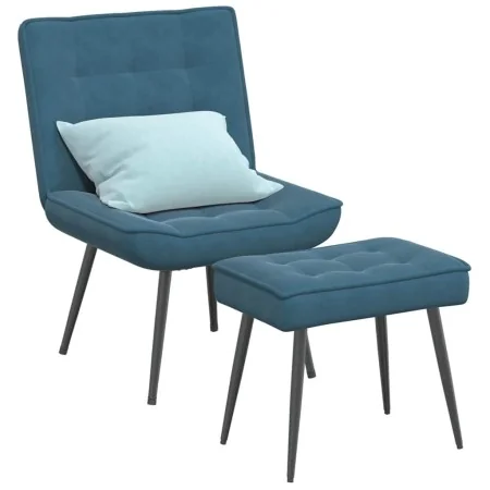 Sillón de relax con reposapiés terciopelo azul by , Chairs - Ref: Foro24-4012336, Price: 99,57 €, Discount: %