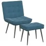 Sillón de relax con reposapiés terciopelo azul by , Chairs - Ref: Foro24-4012336, Price: 99,57 €, Discount: %