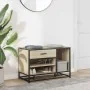 Banco zapatero madera de ingeniería roble sonoma 80x40x53,5 cm de , Bancos para recibidores y almacenamiento - Ref: Foro24-84...