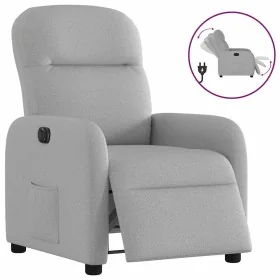 Sillón reclinable eléctrico de tela gris nube by , Armchairs - Ref: Foro24-3302961, Price: 233,59 €, Discount: %