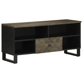 Mueble de TV madera maciza de mango negro 100x33x46 cm by , CD and DVD storage - Ref: Foro24-4017700, Price: 94,57 €, Discoun...