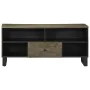 Mueble de TV madera maciza de mango negro 100x33x46 cm von , CD- und DVD-Speicher - Ref: Foro24-4017700, Preis: 94,57 €, Raba...