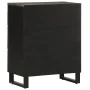 Aparador negro 60x33x75 cm madera maciza mango de , Taquillas y armarios de almacenamiento - Ref: Foro24-4017687, Precio: 120...
