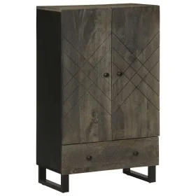 Aparador alto madera maciza de mango negro 60x33x100 cm by , CD and DVD storage - Ref: Foro24-4017714, Price: 135,65 €, Disco...