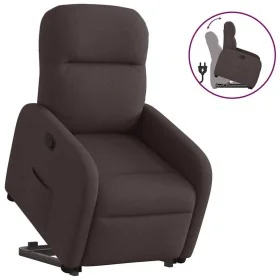 Sillón reclinable elevable tela marrón oscuro by , Armchairs - Ref: Foro24-3302977, Price: 265,01 €, Discount: %