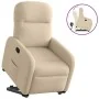 Sillón reclinable elevable de tela color crema by , Armchairs - Ref: Foro24-3302980, Price: 265,69 €, Discount: %