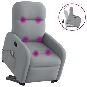 Sillón de masaje reclinable de pie de tela gris claro by , Armchairs - Ref: Foro24-3302982, Price: 284,48 €, Discount: %
