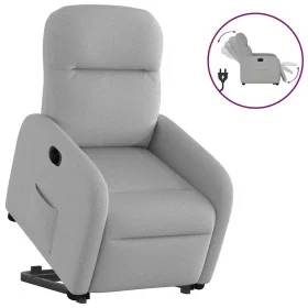 Sillón eléctrico reclinable elevable de tela gris nube by , Armchairs - Ref: Foro24-3303001, Price: 316,79 €, Discount: %