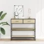 Mesa consola de madera de ingeniería roble Sonoma 90x35x80 cm de , Mesas auxiliares - Ref: Foro24-849180, Precio: 83,53 €, De...
