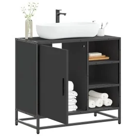 Mueble baño para lavabo madera ingeniería negro 65 x 33 x 60 cm de , Muebles de baño - Ref: Foro24-849284, Precio: 81,12 €, D...