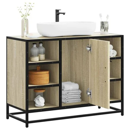 Armario lavabo baño madera ingeniería roble Sonoma 80x33x60 cm by , Bathroom furniture - Ref: Foro24-849290, Price: 76,65 €, ...
