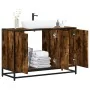 Armario lavabo baño madera ingeniería roble ahumado 90x33x60 cm by , Bathroom furniture - Ref: Foro24-849271, Price: 83,02 €,...
