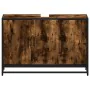 Armario lavabo baño madera ingeniería roble ahumado 90x33x60 cm by , Bathroom furniture - Ref: Foro24-849271, Price: 83,02 €,...