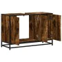 Armario lavabo baño madera ingeniería roble ahumado 90x33x60 cm by , Bathroom furniture - Ref: Foro24-849271, Price: 83,02 €,...