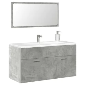 Armario de baño con espejo madera de ingeniería gris hormigón von , Badezimmermöbel - Ref: Foro24-856380, Preis: 78,89 €, Rab...