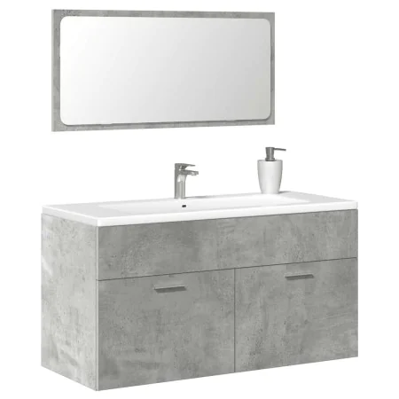 Armario de baño con espejo madera de ingeniería gris hormigón von , Badezimmermöbel - Ref: Foro24-856380, Preis: 78,89 €, Rab...