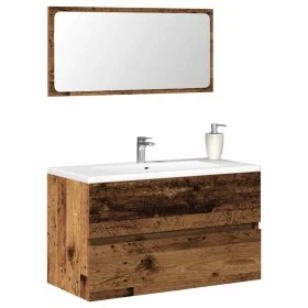 Mueble de baño con espejo de madera antigua madera ingeniería von , Badezimmermöbel - Ref: Foro24-856377, Preis: 87,19 €, Rab...
