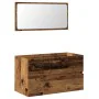 Mueble de baño con espejo de madera antigua madera ingeniería de , Muebles de baño - Ref: Foro24-856377, Precio: 87,19 €, Des...