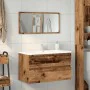 Mueble de baño con espejo de madera antigua madera ingeniería de , Muebles de baño - Ref: Foro24-856377, Precio: 87,19 €, Des...