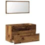 Mueble de baño con espejo de madera antigua madera ingeniería de , Muebles de baño - Ref: Foro24-856377, Precio: 87,19 €, Des...