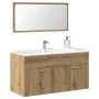 Mueble de baño con espejo de madera ingeniería roble artesanal by , Bathroom furniture - Ref: Foro24-856382, Price: 92,94 €, ...
