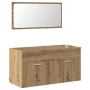 Mueble de baño con espejo de madera ingeniería roble artesanal by , Bathroom furniture - Ref: Foro24-856382, Price: 92,94 €, ...