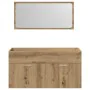 Mueble de baño con espejo de madera ingeniería roble artesanal by , Bathroom furniture - Ref: Foro24-856382, Price: 92,94 €, ...