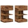 Mesitas de noche 2 uds madera ingeniería envejecida 40x35x65 cm de , Mesitas de noche - Ref: Foro24-856749, Precio: 89,25 €, ...