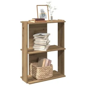 Librería 3 niveles madera ingeniería roble artesanal 60x30x80cm by , Bookcases and shelves - Ref: Foro24-860264, Price: 42,17...