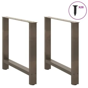 Patas para mesa de centro de acero natural 2 uds 70x(72-73) cm by , Table legs - Ref: Foro24-4013311, Price: 91,06 €, Discoun...