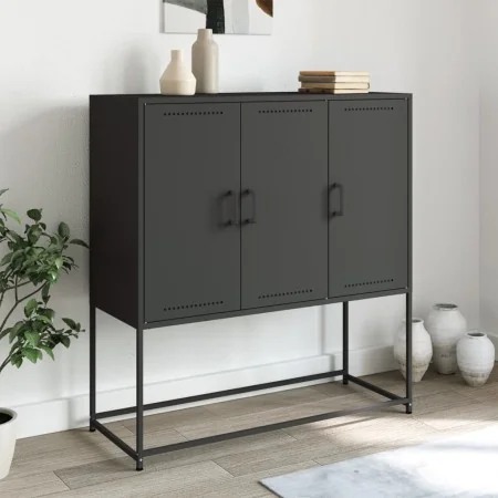 Aparador de acero negro 100,5x39x107 cm by , Sideboards - Ref: Foro24-846536, Price: 102,92 €, Discount: %