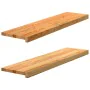 Peldaños de escalera 2 uds madera maciza roble marrón claro by , Stair mats - Ref: Foro24-3283793, Price: 140,94 €, Discount: %