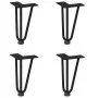 Patas de mesa tipo horquilla 4 uds acero macizo negro 20 cm de , Patas para mesas - Ref: Foro24-4012432, Precio: 42,96 €, Des...