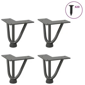 Patas de mesa tipo horquilla 4 uds acero macizo antracita 10 cm by , Table legs - Ref: Foro24-4012430, Price: 28,79 €, Discou...
