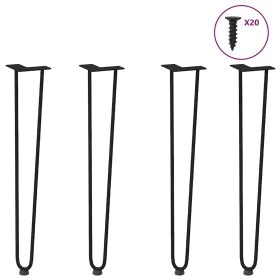 Patas de mesa tipo horquilla 4 uds acero macizo negro 72 cm by , Table legs - Ref: Foro24-4012424, Price: 52,59 €, Discount: %