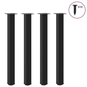 Patas para mesa de centro 4 uds acero negro 90-92 cm by , Table legs - Ref: Foro24-4012472, Price: 107,91 €, Discount: %