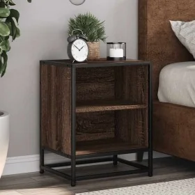 Mesita de noche madera ingeniería roble marrón 40x31x50cm metal by , Nightstands - Ref: Foro24-848707, Price: 36,71 €, Discou...