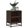 Mesita de noche madera ingeniería roble marrón 40x31x50cm metal by , Nightstands - Ref: Foro24-848707, Price: 36,71 €, Discou...
