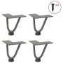 Patas mesa tipo horquilla 4uds acero macizo acero natural 10cm by , Table legs - Ref: Foro24-4012411, Price: 26,52 €, Discoun...
