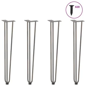Patas mesa tipo horquilla 4 uds acero macizo acero natural 72cm von , Tischbeine - Ref: Foro24-4012447, Preis: 67,08 €, Rabat...
