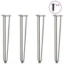 Patas mesa tipo horquilla 4 uds acero macizo acero natural 72cm by , Table legs - Ref: Foro24-4012447, Price: 67,08 €, Discou...
