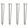 Patas mesa tipo horquilla 4 uds acero macizo acero natural 72cm by , Table legs - Ref: Foro24-4012447, Price: 67,08 €, Discou...