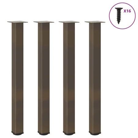 Patas para mesa de centro 4 uds acero acero natural 100-102 cm de , Patas para mesas - Ref: Foro24-4012479, Precio: 104,36 €,...