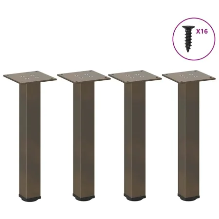 Patas para mesa de centro 4 uds acero acero natural 30-32 cm by , Table legs - Ref: Foro24-4012451, Price: 36,78 €, Discount: %