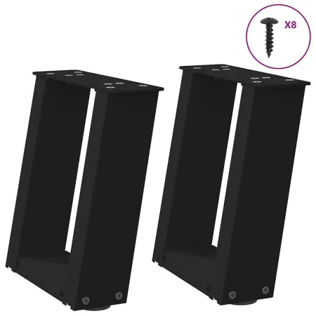 Patas de mesa de centro forma U 2uds acero negro 30x(30-31) cm de , Patas para mesas - Ref: Foro24-4012736, Precio: 54,69 €, ...