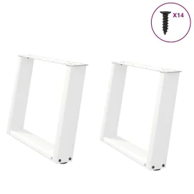 Patas de mesa de centro forma U 2uds acero blanco 60x(42-43) cm by , Table legs - Ref: Foro24-4012769, Price: 73,77 €, Discou...