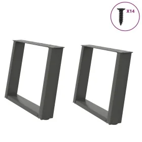 Patas para mesa de centro en forma de U 2 uds antracita acero by , Table legs - Ref: Foro24-4012774, Price: 77,71 €, Discount: %
