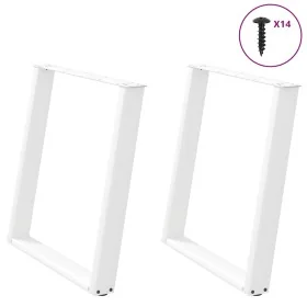 Patas para mesa de comedor en forma de U 2 uds acero blanco by , Table legs - Ref: Foro24-4012797, Price: 97,21 €, Discount: %